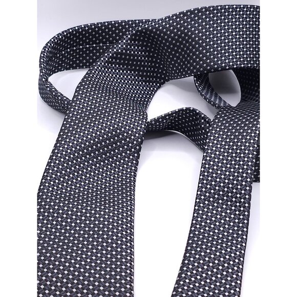 Bespoke New York Black & White Polka Dot Pattern Men's Neck Tie - Picture 13 of 13